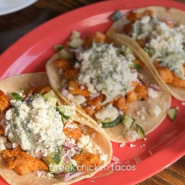 Greek Chicken Tacos.
